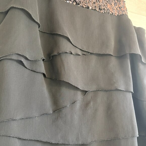 Apt. 9 Black Tiered Layered Sleeveless Sequined Scoop Neck Tank Blouse Size S - Picture 2 of 4